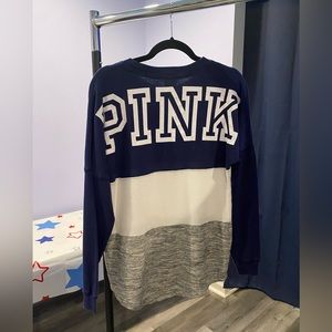 PINK Navy Blue/Grey Sweatshirt